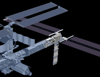 P3/P4 Truss Segment an P1 montiert